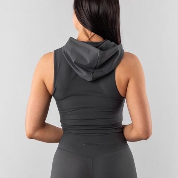 Alphalete slashed cropped hoodie size medium - Picture 3 of 10